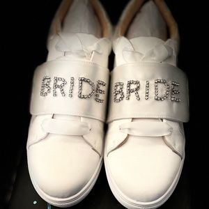 8.5 white satin bride shoes -brand new